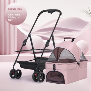 Poussette pour animaux de compagnie en métal légère, pliable et détachable, grand espace, pour s'asseoir, s'allonger et se reposer, convient à deux petits chiens ou un <span class=keywords><strong>chien</strong></span> de taille moyenne - Product Image 5
