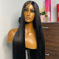 ¡OFERTA ESPECIAL! Pelucas de encaje frontal 13x4, estilo largo y liso, cabello virgen Remy sin pegamento, encaje transparente, cabello brasileño natural para mujeres negras.