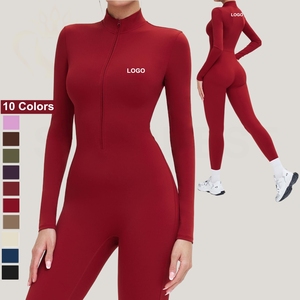 Tuta Sportiva Autunno Inverno Corta con Imbottitura, Abbigliamento da Allenamento per Donna, Completo da <span class=keywords><strong>Palestra</strong></span> con Mezza Zip, Outfit Sportivo <span class=keywords><strong>Femminile</strong></span> - Product Image 1