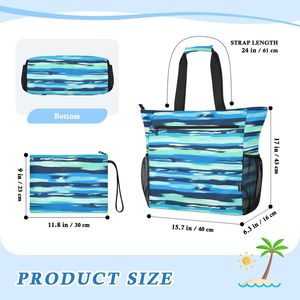 Bolsa de Playa de Poliéster al por Mayor, Bolsa de Compras Reutilizable con Forro Impermeable - Product Image 3