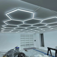 Lampes LED hexagonales en nid d'abeille pour garage et atelier, éclairage de plafond pour lavage de voitures en intérieur, indice de protection IP54, AC 85-265V, garantie de 2 ans