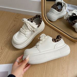 Zapatos Casuales con Cordones y Punta Redonda, Zapatos Blancos de Moda para Mujer, Primavera-Otoño 2026, Zapatos con Plataforma para Aumentar la Estatura - Product Image 4