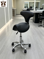 Kursi Salon dengan Sandaran, Ketinggian Hidrolik yang Dapat Disesuaikan, Kursi Kecantikan Beroda, Kursi Asisten Tukang Cukur untuk Klinik Rambut dan Tato