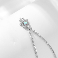 Collar Simplepink 925 con Colgante Hamsa y Ópalo, Circonita Cúbica y Zirconia