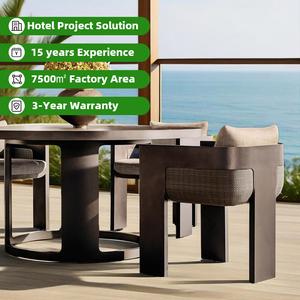 Ensemble de salle à manger moderne de luxe en aluminium pour balcon, villa, jardin, <span class=keywords><strong>terrasse</strong></span>, table et chaises de jardin - Product Image 1