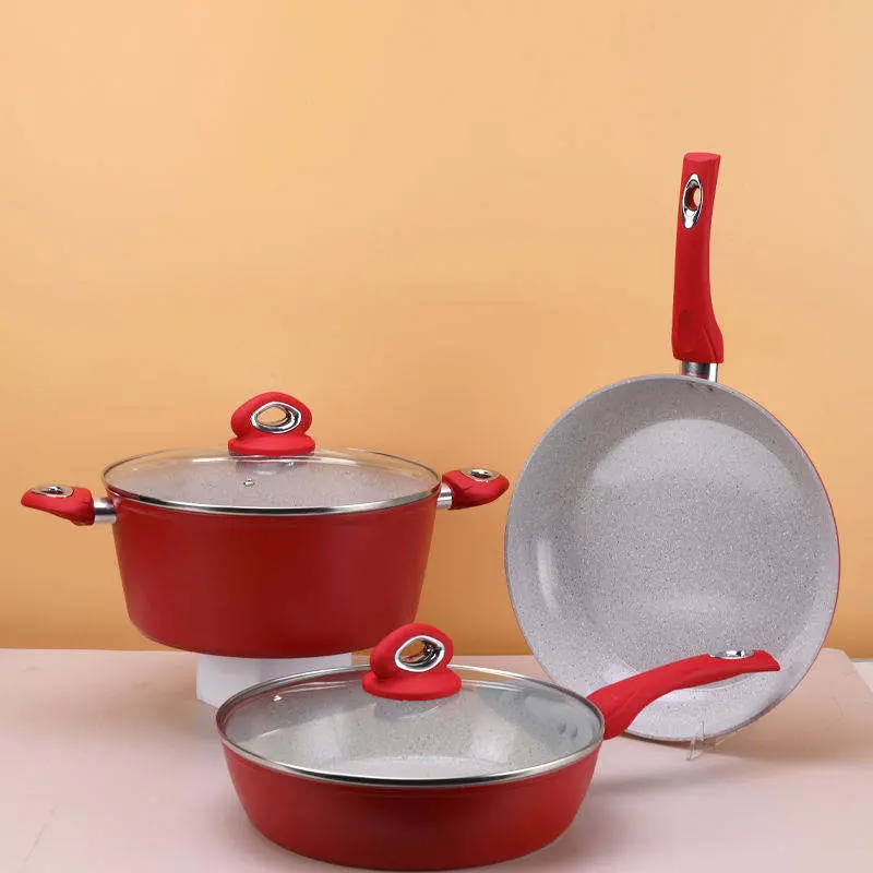 Giao Hàng Nhanh Chóng Hoàn Chỉnh Nhà Bếp Pan Nhà Bếp Không Dính Cookware Set Silicone Nấu Ăn Công Cụ Thiết Lập