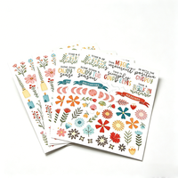 Feuille d'autocollants en vinyle TEDDY personnalisés, motif dessin animé mignon, adhésifs, imperméables, prédécoupés, pour cadeaux