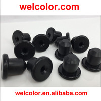 9MM 11/32 "23/64" 3/8 "9 9.0mm trou en forme de T antichoc antidérapant en caoutchouc de Silicone Transparent noir trou conique bouchon 9.5mm taille