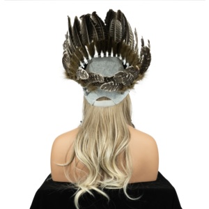 Accessoires de spectacle pour fête : Coiffe tribale indienne en plumes, Coiffe en plumes de dinde - Product Image 6