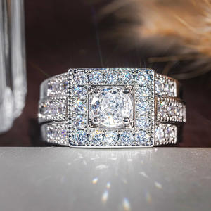 Bague en or blanc avec diamant taille princesse, pierre centrale en diamant naturel couleur D, pour femme, idéale pour les fiançailles - Product Image 6