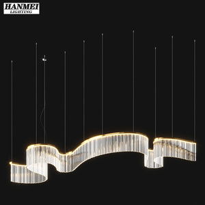 Modern Luxury Long Stainless Steel LED Pendant Chandeliers Villas Living Dining Rooms Private Clubs Hotels Lobbies HM-Pendant La - Product Image 5