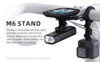 CYCLAMI M6W Support de caméra de sport Support d'ordinateur de vélo pour Garmin Bryton Wahoo avec adaptateurs GoPro Extension de lumière de vélo