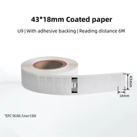 Etiqueta RFID UHF de Largo Alcance 860-960MHz, Autoadhesiva, Etiqueta RFID U9 Imprimible para Rastreo en Supermercados y Comercios, 43*18mm