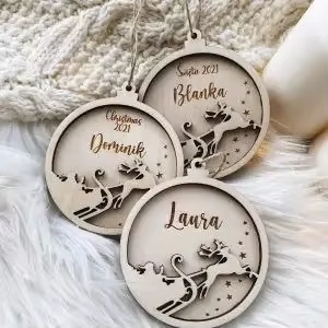 Đồ trang trí bằng gỗ bán chạy, thẻ trang trí cây thông Noel bằng gỗ sáng tạo để treo tường, đồ thủ công, bán sỉ - Product Image 4