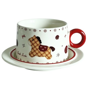 Juego de Tazas de Cerámica con Diseño de Caballito Adorable, con Tapa, Diseño de Dibujos Animados Elegante, Apto para Microondas, Perfecto para Niñas, Ideal para Oficina y Hogar - Product Image 5