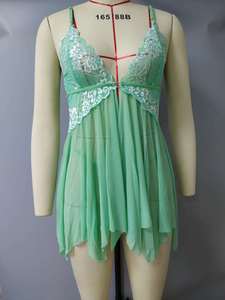 Ensemble soutien-gorge et jupe en dentelle transparente sexy pour femmes sous-vêtements brodés pour robe de soirée ou vêtements de nuit ODM Supply - Product Image 6