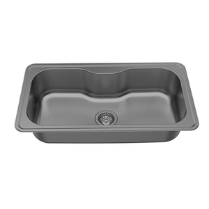 Fregadero de acero inoxidable curvo empotrable personalizado, de una pieza, estándar, prefabricado, de gran profundidad, con canal de grifo integrado para gabinetes. - Product Image 5