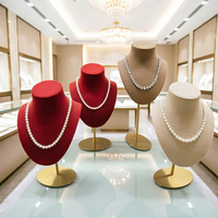 Boîte à bijoux en stock, porte-bagues, buste de mannequin pour la présentation de bijoux en vitrine