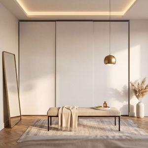 Moderno <span class=keywords><strong>Armario</strong></span> de Dormitorio Italiano de Lujo, Personalizado, Duradero y Ecológico, con Puertas Corredizas Blancas, Mueble de Guardarropa Integrado - Product Image 1