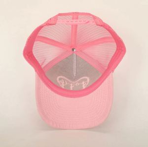 Gorra Trucker Deportiva Clásica de 5 Paneles, Personalizada, de Alta Calidad, al por Mayor, con Logotipo Bordado en Relieve, Color Rosa Gamuza - Product Image 6