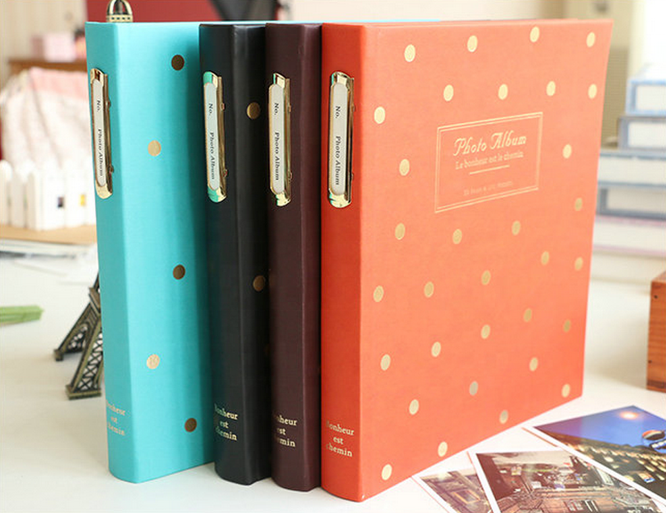 Пользовательский красочный фотоальбом из искусственной кожи в твердом переплете