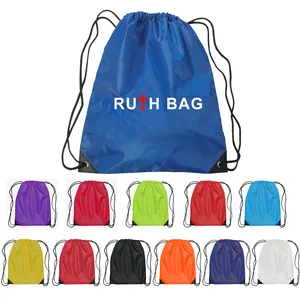 Нейлоновые рюкзаки Ruthbag на шнурке для спортзала, индивидуальные рекламные 210D полиэфирные черные красные синие шелкографические Рекламные упаковки с логотипом