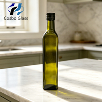 Botol Kaca Kosong Hijau Mini 250ml Isi Ulang untuk Minyak Zaitun, Grosir Laris Manis