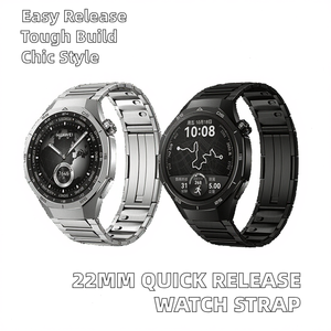 Correa de Acero Inoxidable de 22 mm de Nuevo Diseño, Cómoda Correa de Metal de Liberación Rápida en Color Titanio para Reloj Inteligente <span class=keywords><strong>Huawei</strong></span> GT5 para <span class=keywords><strong>Hombre</strong></span> - Product Image 2
