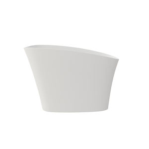 Bañera Ovalada Independiente Moderna Maydon, Bañera de Superficie Sólida Blanca Mate, Diseño de Baño Elegante, Piedra Artificial Moderna - Product Image 4