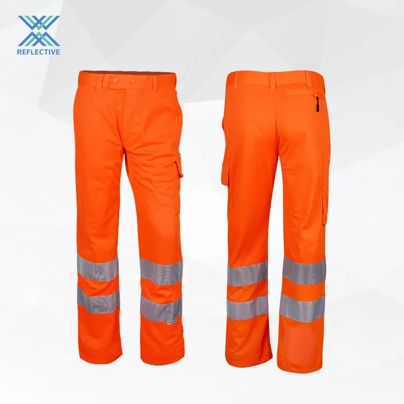 Lx Hoge Zichtbaarheid Rood/Oranje Reflecterende Broek Veiligheidsbroek Veiligheid Werkbroek Voor Man