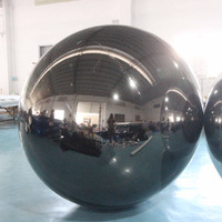 Ballons à sphère réfléchissante en PVC noir, forme ronde, grande taille, publicité personnalisée, pouces