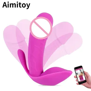 vibrator verbunden Suppliers-Aimitoy Wearable Dildo Vibrator Mit Phone On App verbinden Frauen Toy Vib rating Phone App Wifi Wireless Fernbedienung Vibrator