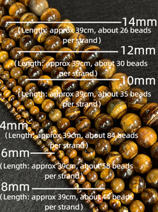 Perles rondes polies en œil de tigre multicolores de haute qualité pour la fabrication de bracelets DIY 4/6/8/10mm - Product Image 2
