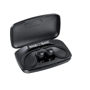 T82 Handfree Oortelefoon Bluetooth Headset Telefoon Oorhaak Oordopjes Sport Digitaal Display Draadloze Koptelefoon