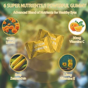 Suministros para la salud ocular Lutein Gummies Cuidado de los ojos Suplemento de vitaminas y minerales con luteína Zeaxantina Gummy Candy para el cuidado de la visión - Product Image 3