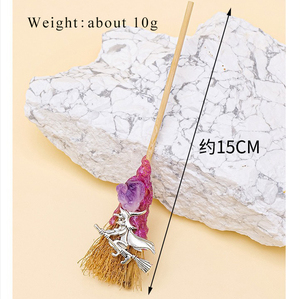 Escoba <span class=keywords><strong>de</strong></span> altar <span class=keywords><strong>de</strong></span> amatista bruja Mini escoba <span class=keywords><strong>de</strong></span> bruja con colgantes surtidos Mini Altar Besom escoba <span class=keywords><strong>de</strong></span> bruja Wicca decoración <span class=keywords><strong>de</strong></span> Halloween - Product Image 6