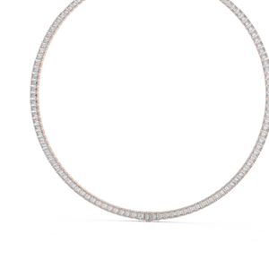 Collier en or rose avec diamant de laboratoire serti clos, bijou de luxe pour femme, idéal pour mariage, fête, anniversaire, usage quotidien, ou comme cadeau - Product Image 2