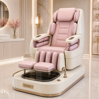 Station de pédicure et de massage professionnelle avec airbags pour les épaules et les jambes, bol en verre et revêtement personnalisé