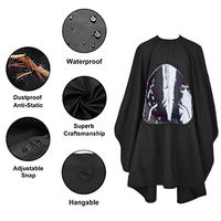 Logo personnalisable Cape de barbier transparente de luxe Cool Pro avec fenêtre transparente Cape de coiffure transparente de qualité supérieure pour les clients
