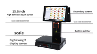 Système de caisse enregistreuse tactile Android à double écran avec balance intégrée, système POS tout-en-un, balance électronique