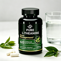 Capsules de L-Théanine Pure Végétalienne 200mg 400mg 60, Complément Herbal Naturel, Aide à Soulager le Stress, Vente en Gros OEM Usine Marque Privée