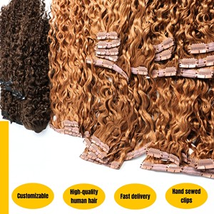 Extension Clip-in di <span class=keywords><strong>Capelli</strong></span> Indiani Remy di Grado 12A, Ricci e Voluminosi, 10-30 Pollici, Qualità di Lusso, Vendita Calda - Product Image 5
