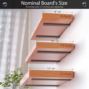 6パックフローティング棚ブラケット12インチヘビーデューティーパウダーコーティングメタル<span class=keywords><strong>L</strong></span>ブラケットDIY素朴産業用モダンブラック - Product Image 5