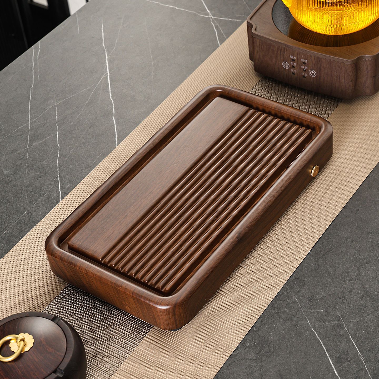 Semi-bakery walnut wood grain, 34x19x3.5cm