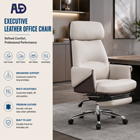 Chaise de bureau exécutive ergonomique en cuir chromé réglable sur mesure OEM avec mécanisme synchronisé pour usage domestique, bureau et hôtel