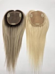 LLBeauty HQ Rambut Halus Berkualitas Tinggi Buatan Tangan Topper Alami dengan Basis Sutra Kulit Kepala Realistis Warna Akar Gelap Piano Siap Kirim - Product Image 5