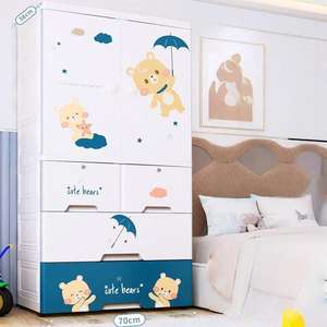 Muebles Infantiles de Plástico, Armario Esquinero Móvil <span class=keywords><strong>para</strong></span> Bebés, Estante con Cajones <span class=keywords><strong>para</strong></span> Almacenamiento de Juguetes, <span class=keywords><strong>Armarios</strong></span> con Cajones <span class=keywords><strong>para</strong></span> Niños - Product Image 6