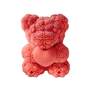 Силиконовая форма «сделай сам» для украшения мыла в виде медведя или свечи на День святого Валентина