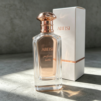 Flacon de parfum de luxe à sertir 50 ml, flacon de Cologne en verre plat rechargeable avec boîte et pompe pulvérisatrice à capuchon en zinc
