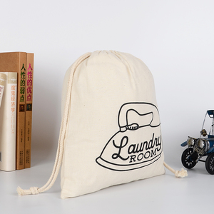 Pochette d'emballage en coton 100% personnalisée, fabriquée en usine BSCI, différentes tailles, sac anti-poussière en coton écologique avec cordon à double serrage - Product Image 5